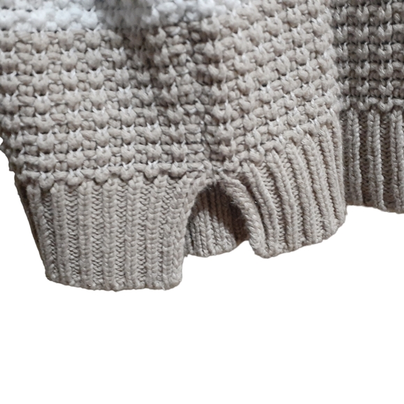 Olsen Europe Women's Size XL Striped Knit Pullover Sweater Tan & White - Picture 3 of 4